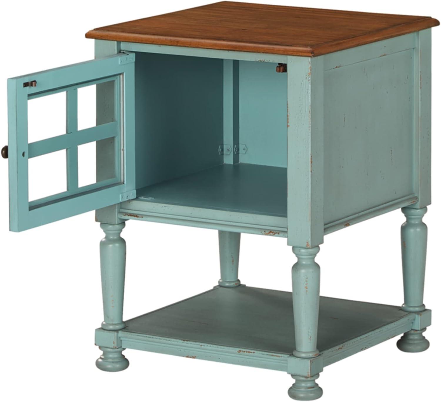 imageSignature Design by Ashley Mirimyn Farmhouse Accent Cabinet End Table Gray ampamp BrownTeal