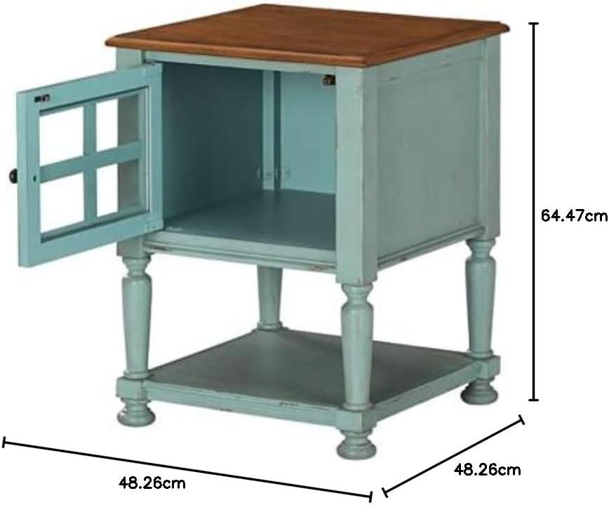 imageSignature Design by Ashley Mirimyn Farmhouse Accent Cabinet End Table Gray ampamp BrownTeal