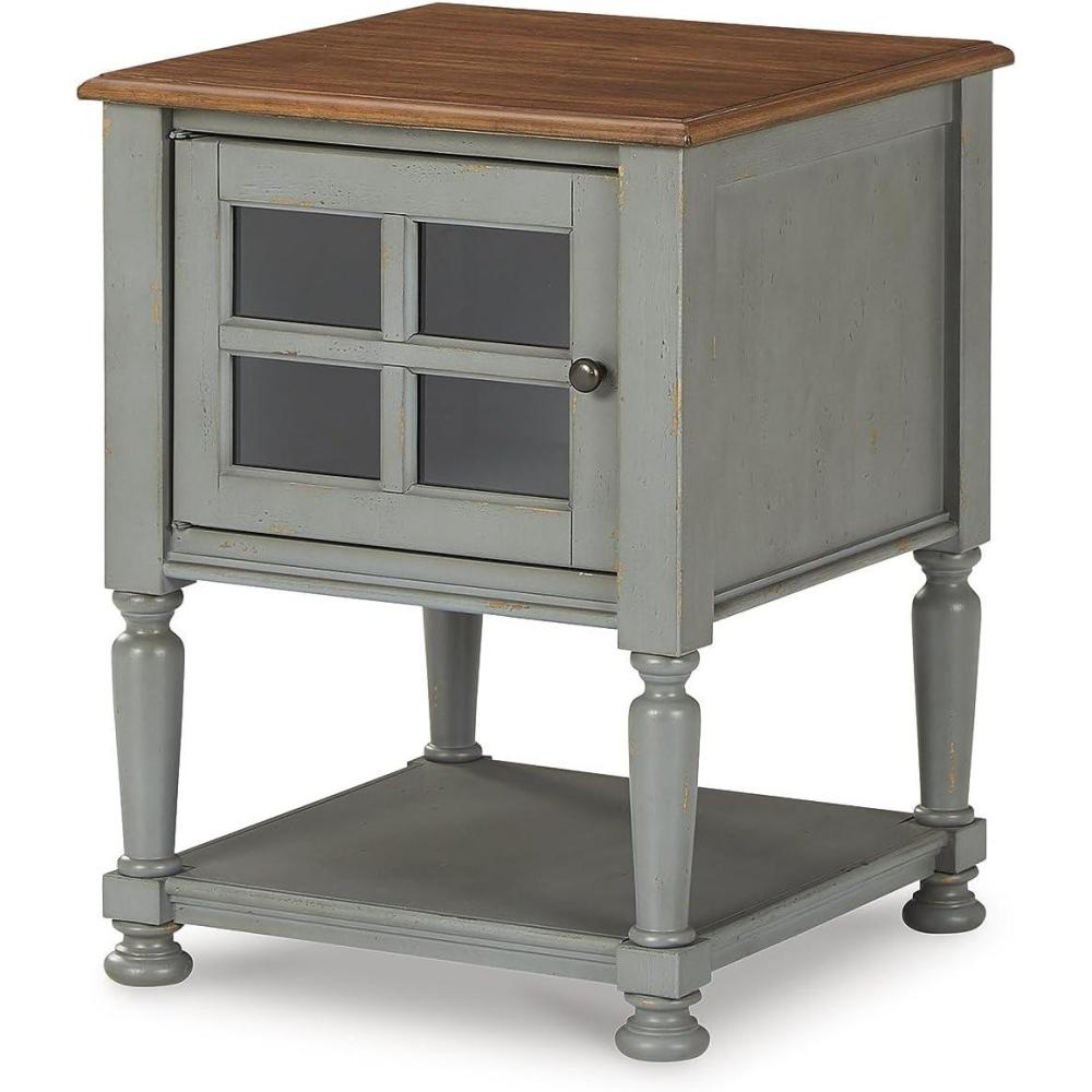 imageSignature Design by Ashley Mirimyn Farmhouse Accent Cabinet End Table Gray ampamp BrownGrey