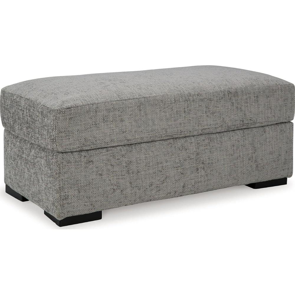 imageSignature Design by Ashley Dunmor Contemporary Upholstered Oversized Chair with 1 Toss Pillow GrayOttoman