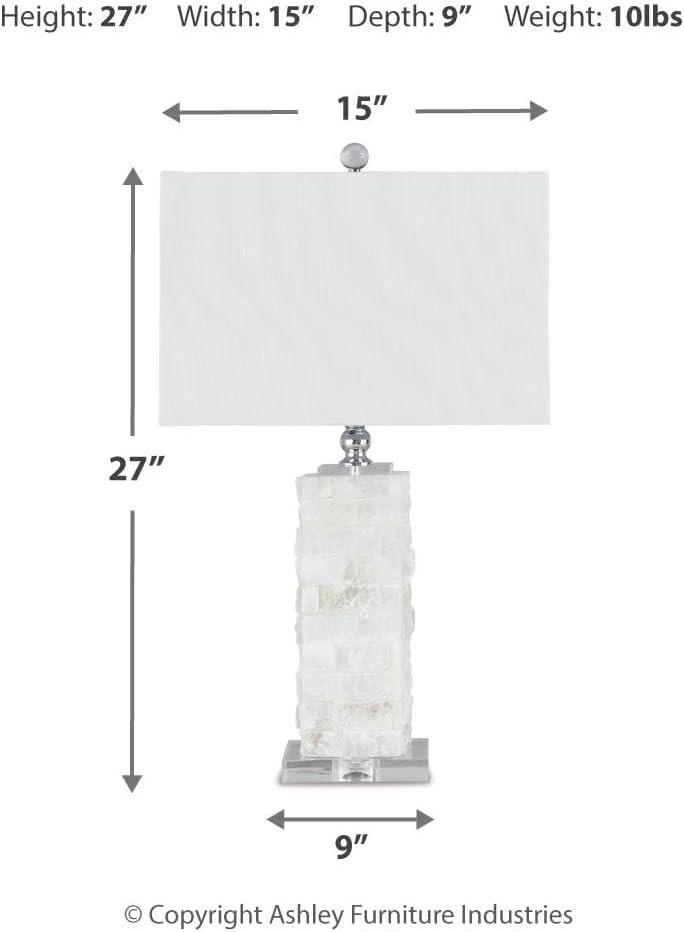 imageSignature Design by Ashley Malise Contemporary 27quot Alabaster ampamp Acrylic Table Lamp WhiteMalencia