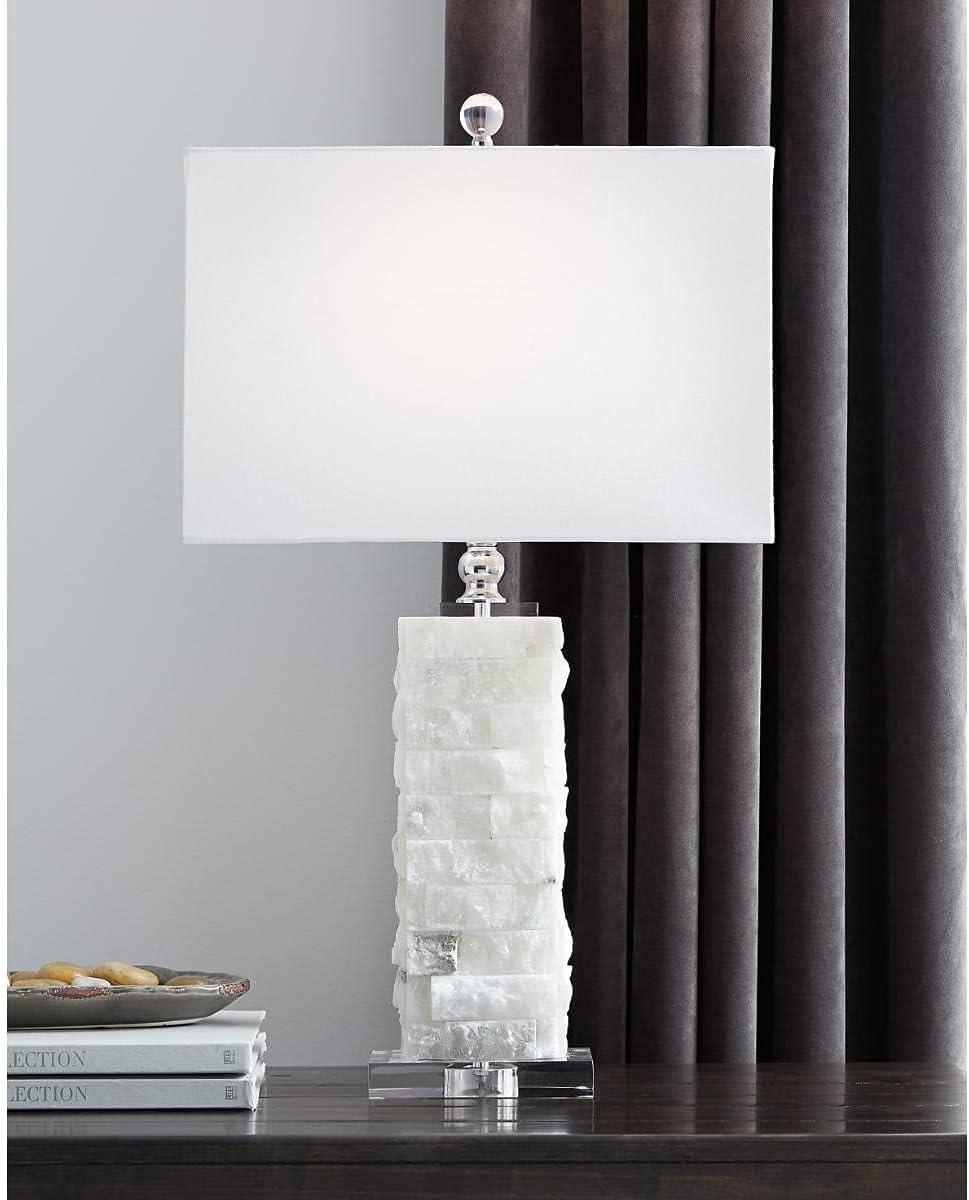 imageSignature Design by Ashley Malise Contemporary 27quot Alabaster ampamp Acrylic Table Lamp WhiteMalencia
