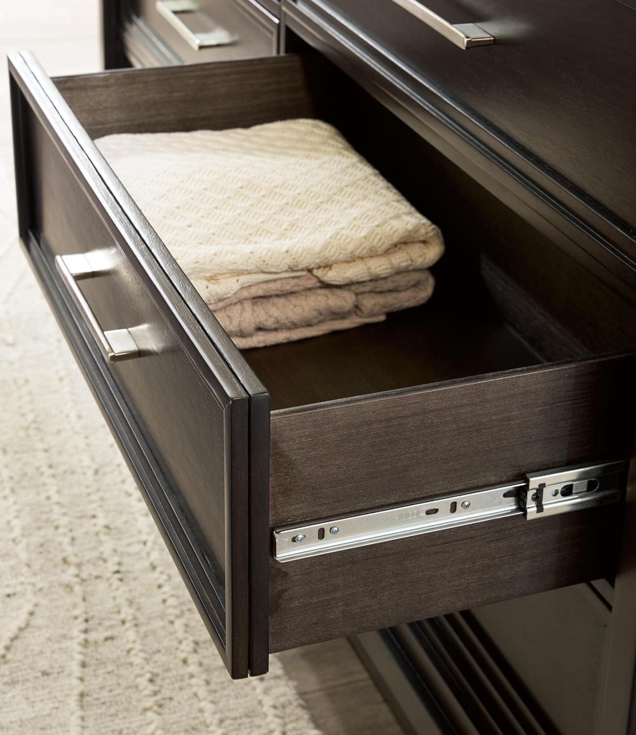 imageSignature Design by Ashley Neymorton Traditional 6Drawer Dresser with Felt Lining Dark Brown