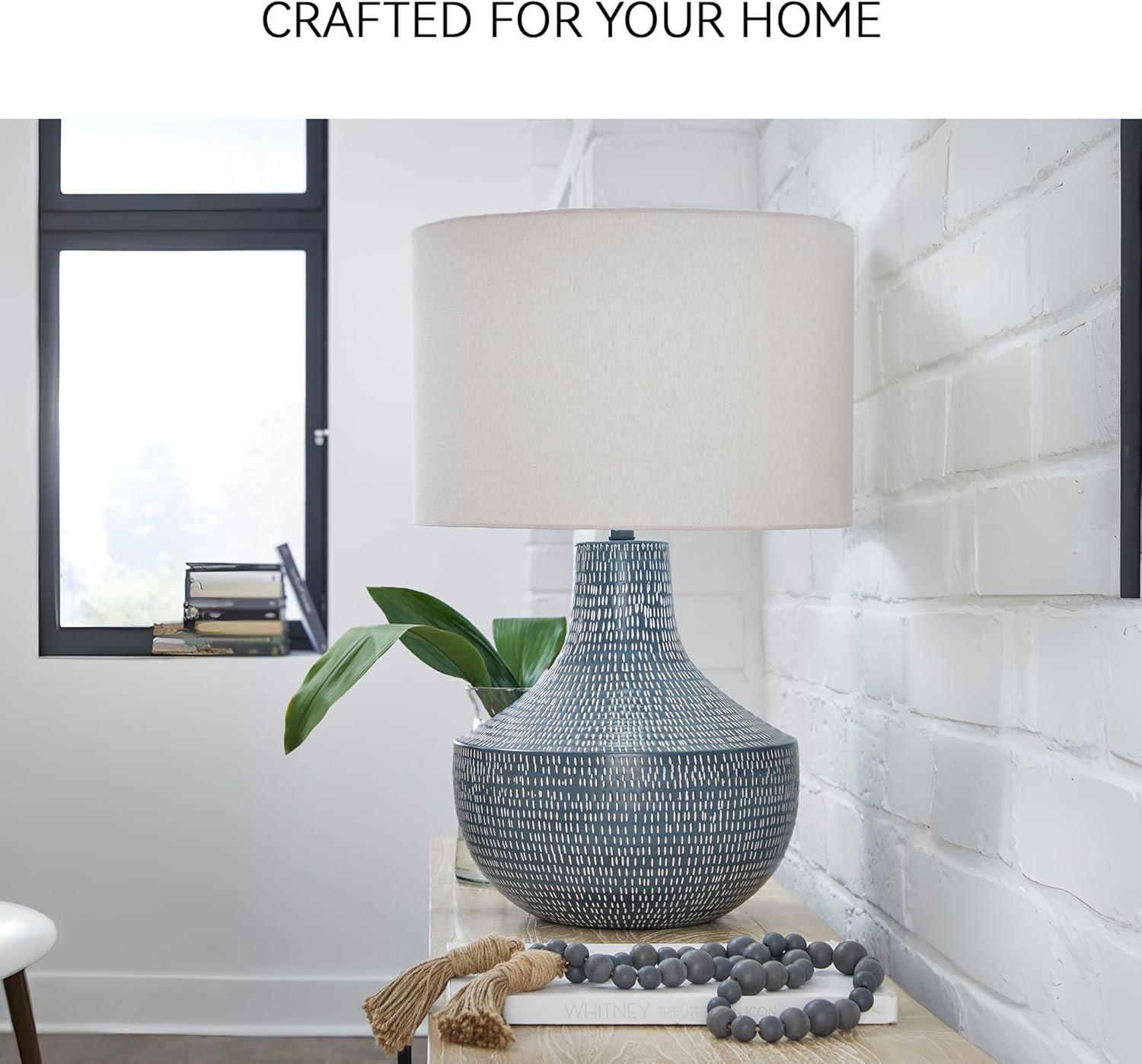imageSignature Design by Ashley Schylarmont Contemporary Aluminum Table Lamp with 3Way Switch Gray ampamp White