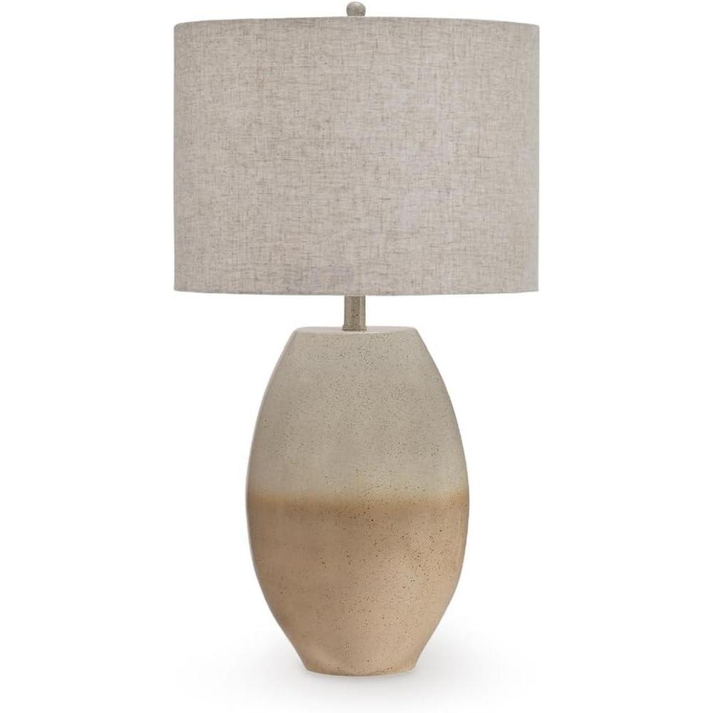 imageSignature Design by Ashley Linas Farmhouse Table Lamp with 3Way Switch and Drum Shade Beige