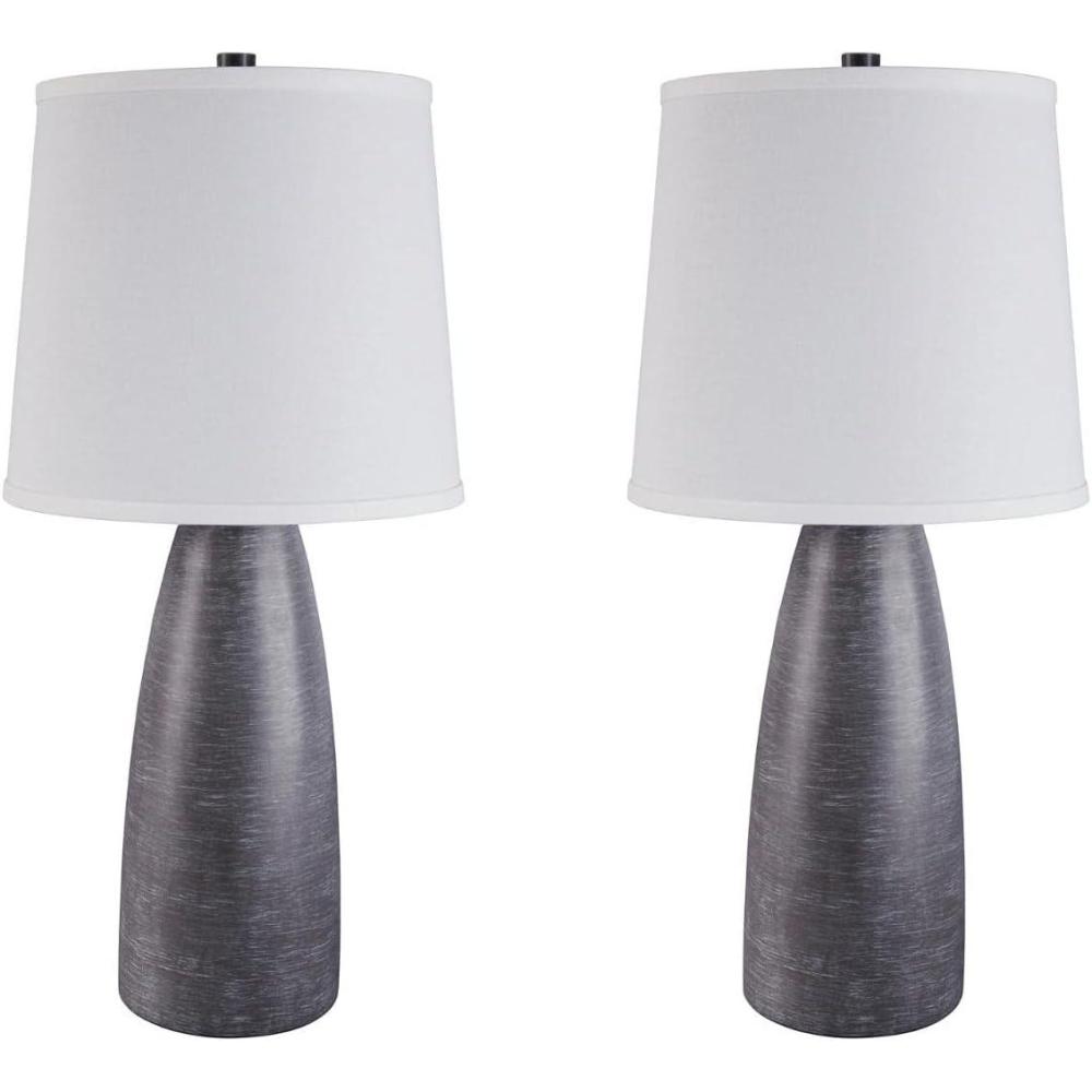 imageSignature Design by Ashley Mahima Eclectic Paper Table Lamp 2 Count 255quot Black ampamp WhiteShavontae