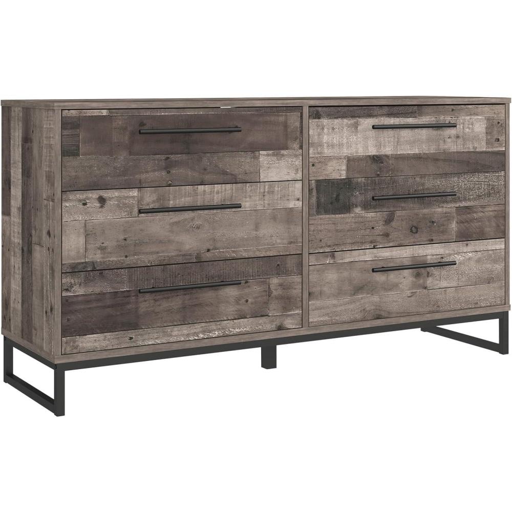 imageSignature Design by Ashley Neilsville 6 Drawer Dresser Dark BrownPlankBlack