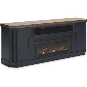 Signature Design by Ashley Willowton Farmhouse 4-Piece Entertainment Center for TVs up to 69″ with Adjustable Shelves, Whitewash(Two-tone)