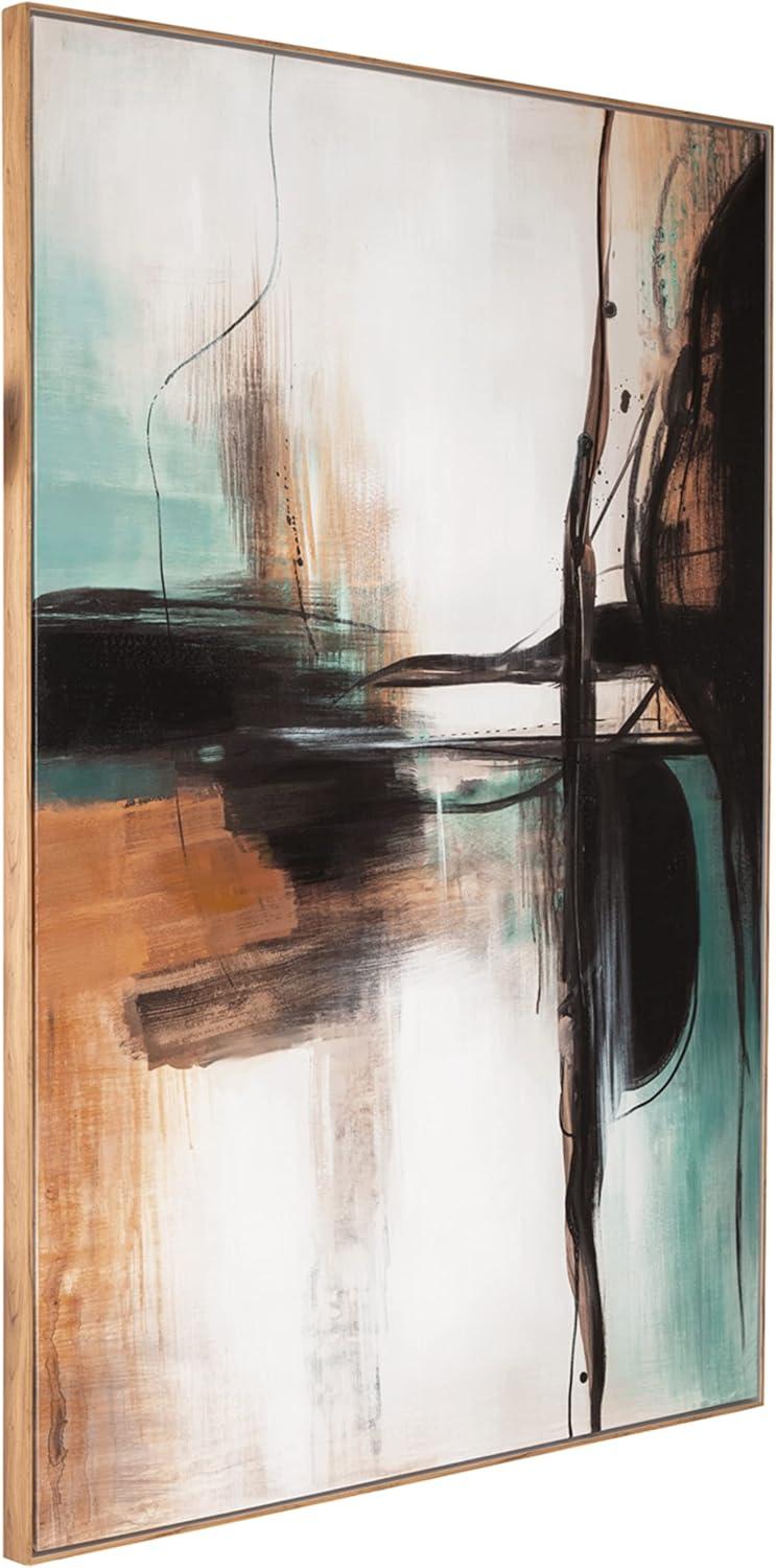 imageSignature Design by Ashley Brunonia Modern Framed Wall Art 47 x 71 Inches Green Orange ampamp Black