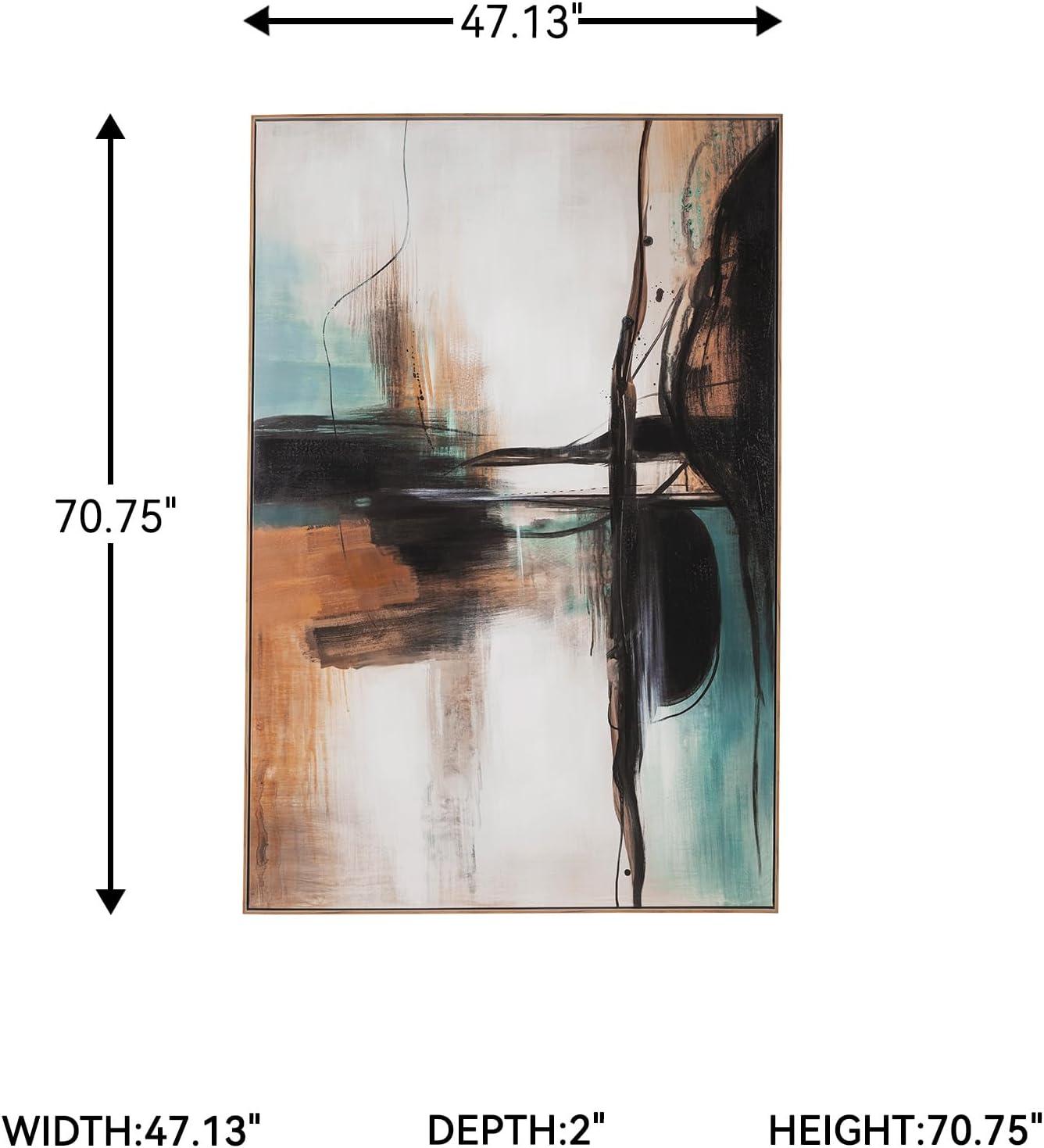 imageSignature Design by Ashley Brunonia Modern Framed Wall Art 47 x 71 Inches Green Orange ampamp Black