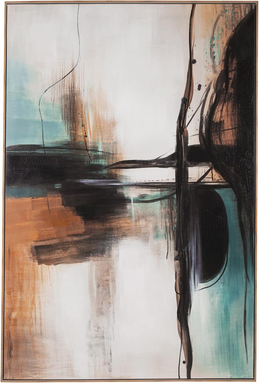 imageSignature Design by Ashley Brunonia Modern Framed Wall Art 47 x 71 Inches Green Orange ampamp Black