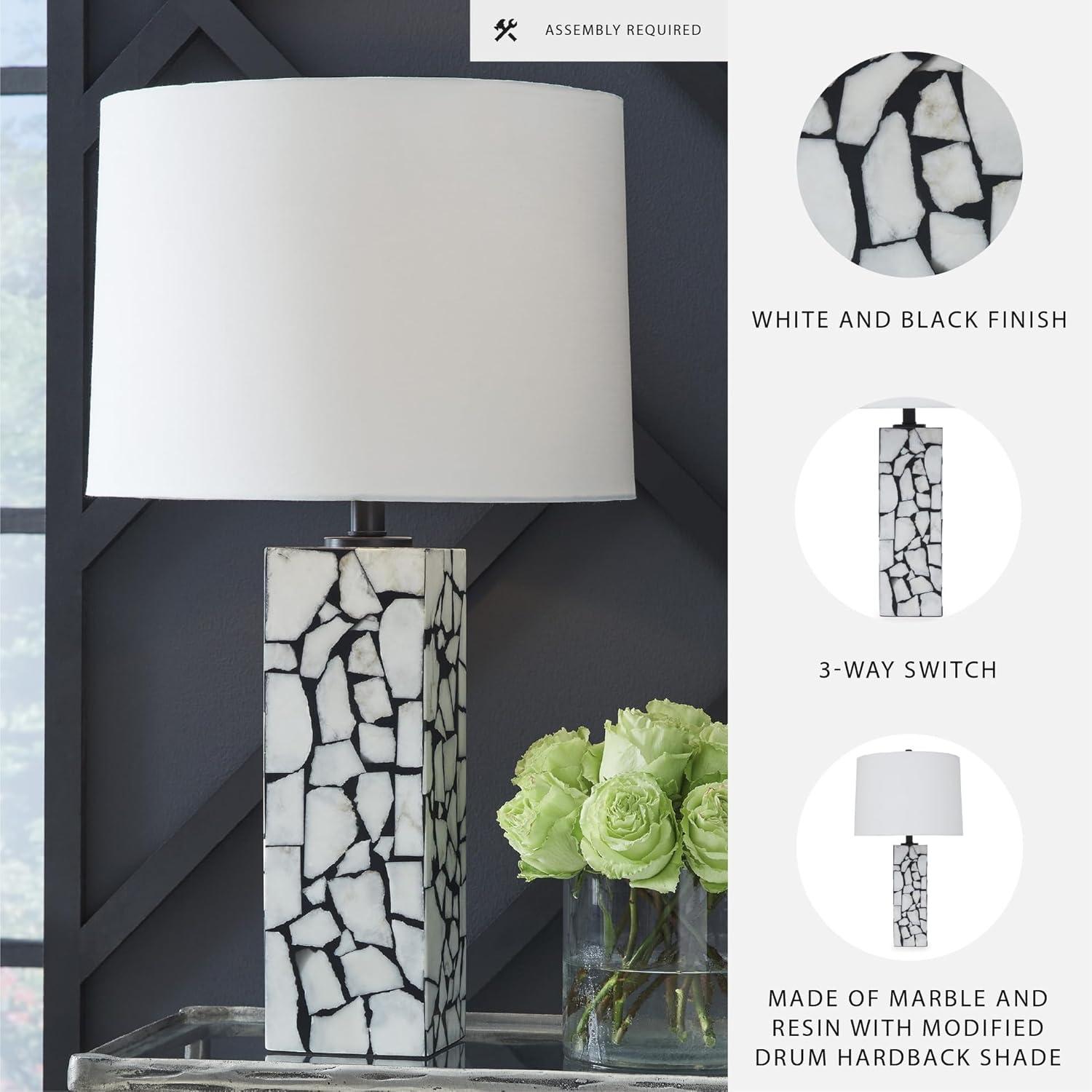 imageSignature Design by Ashley Macaria Modern Table Lamp with 3Way Switch White ampamp Black