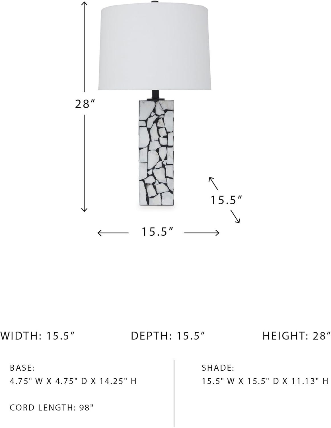 imageSignature Design by Ashley Macaria Modern Table Lamp with 3Way Switch White ampamp Black