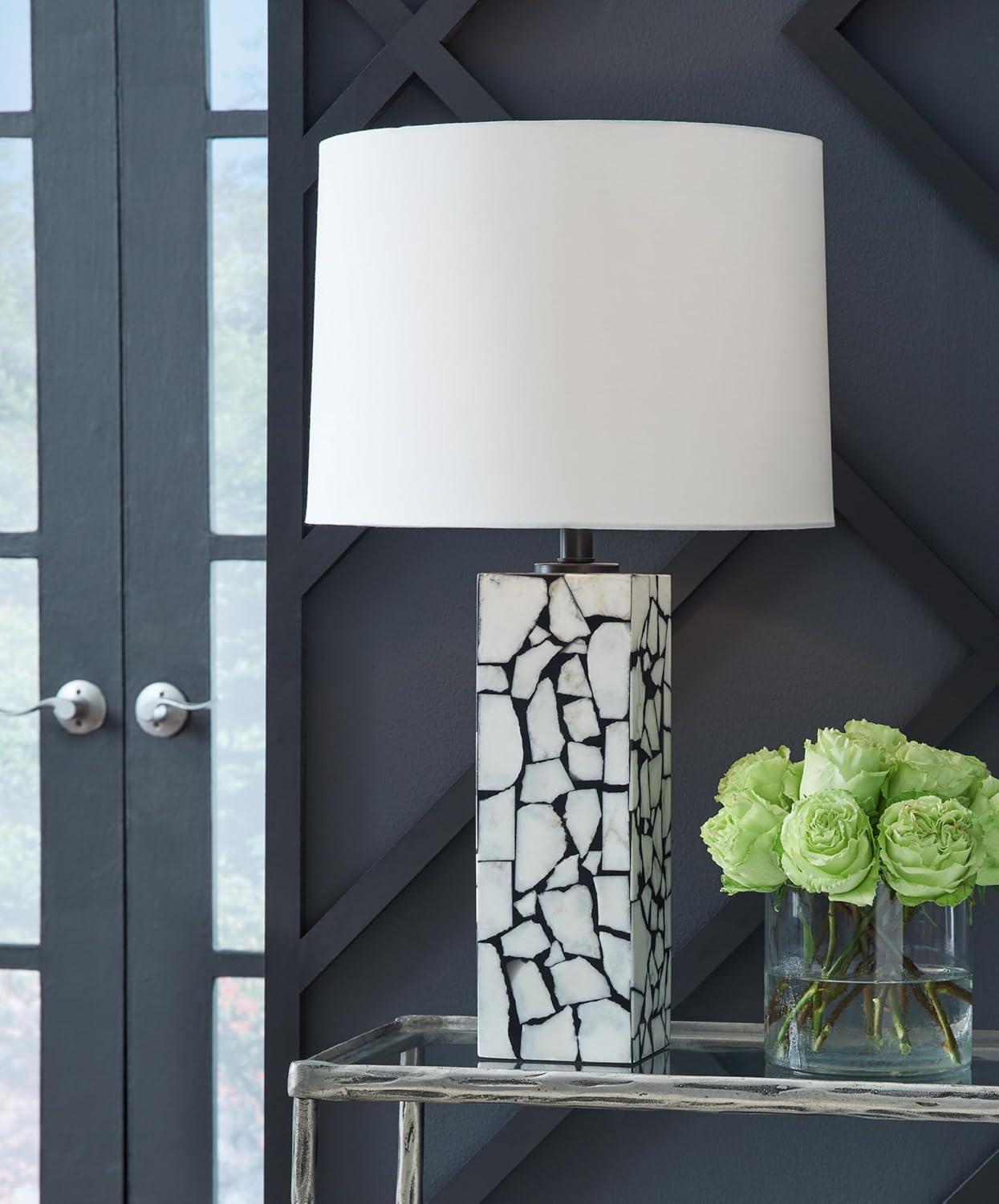 imageSignature Design by Ashley Macaria Modern Table Lamp with 3Way Switch White ampamp Black