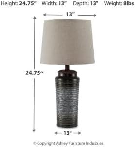 imageSignature Design by Ashley Norbert Casual 2475quot Table Lamp with Galvanized Metal Base ampamp Ombre Effect 2 Count Dark GrayNorbert