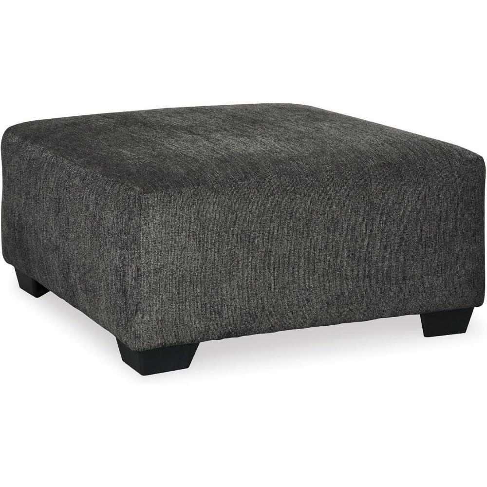 imageSignature Design by Ashley Ballinasloe Traditional Square Oversized Ottoman Dark GrayCharcoal