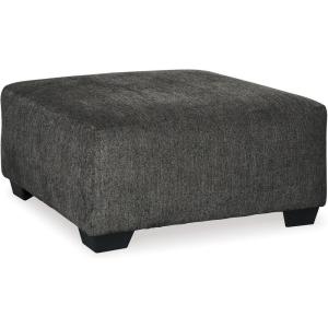 Signature Design by Ashley Ballinasloe Traditional Square Oversized Ottoman, Dark Gray(Charcoal)
