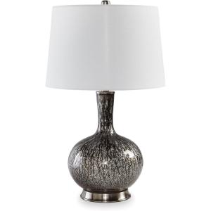 Signature Design by Ashley Tenslow Traditional 26.25 Inch Glass Table Lamp, Antique Black