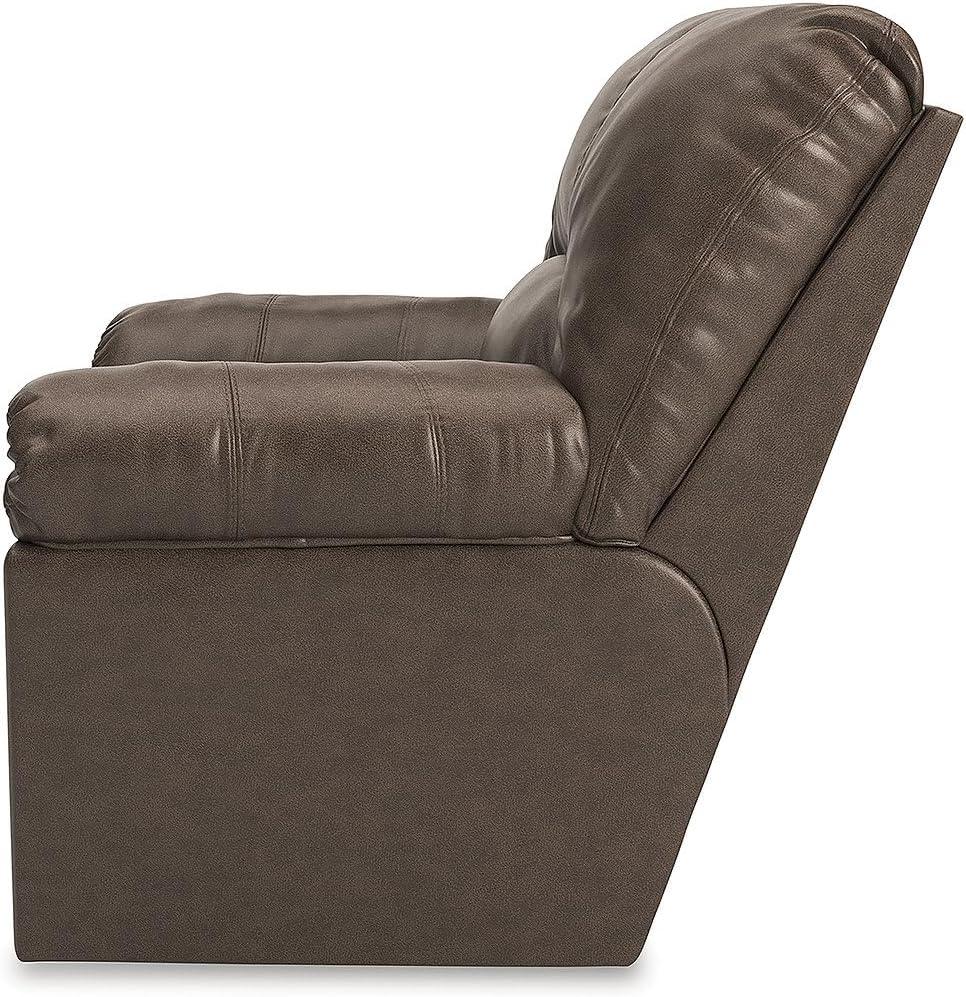 imageSignature Design by Ashley Walker Point Contemporary Faux Leather Rocker Recliner with Arm Rest Dark Brown