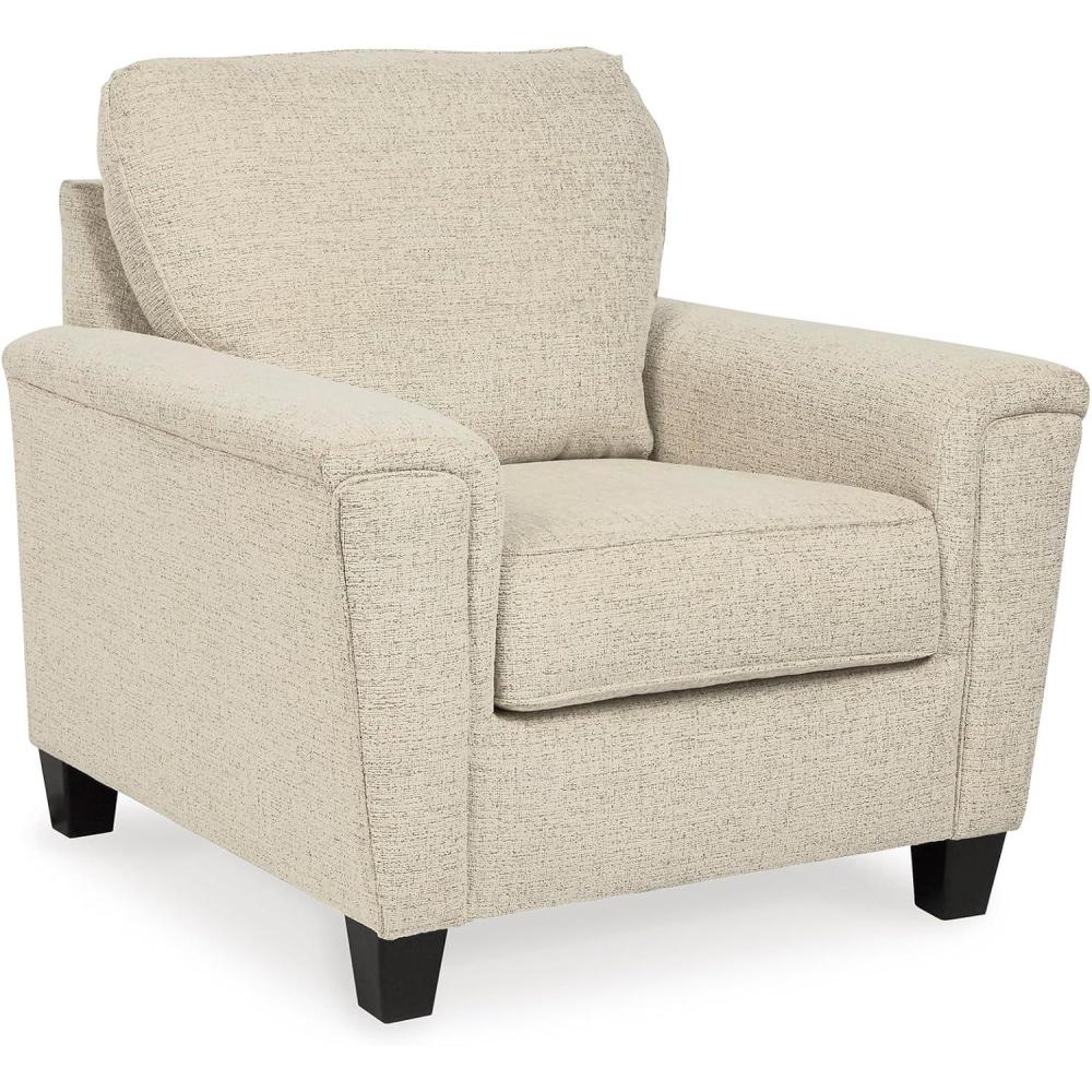 imageSignature Design by Ashley Abinger Contemporary LShaped 2Piece Sleeper Sectional with Chaise BiFold Memory Foam Mattress Loose Seat Cushions and 2 Accent Pillows Full GrayIvory