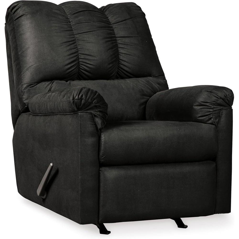 imageSignature Design by Ashley Darcy Casual Plush Manual PullTab Rocker Recliner Grayish BrownBlack