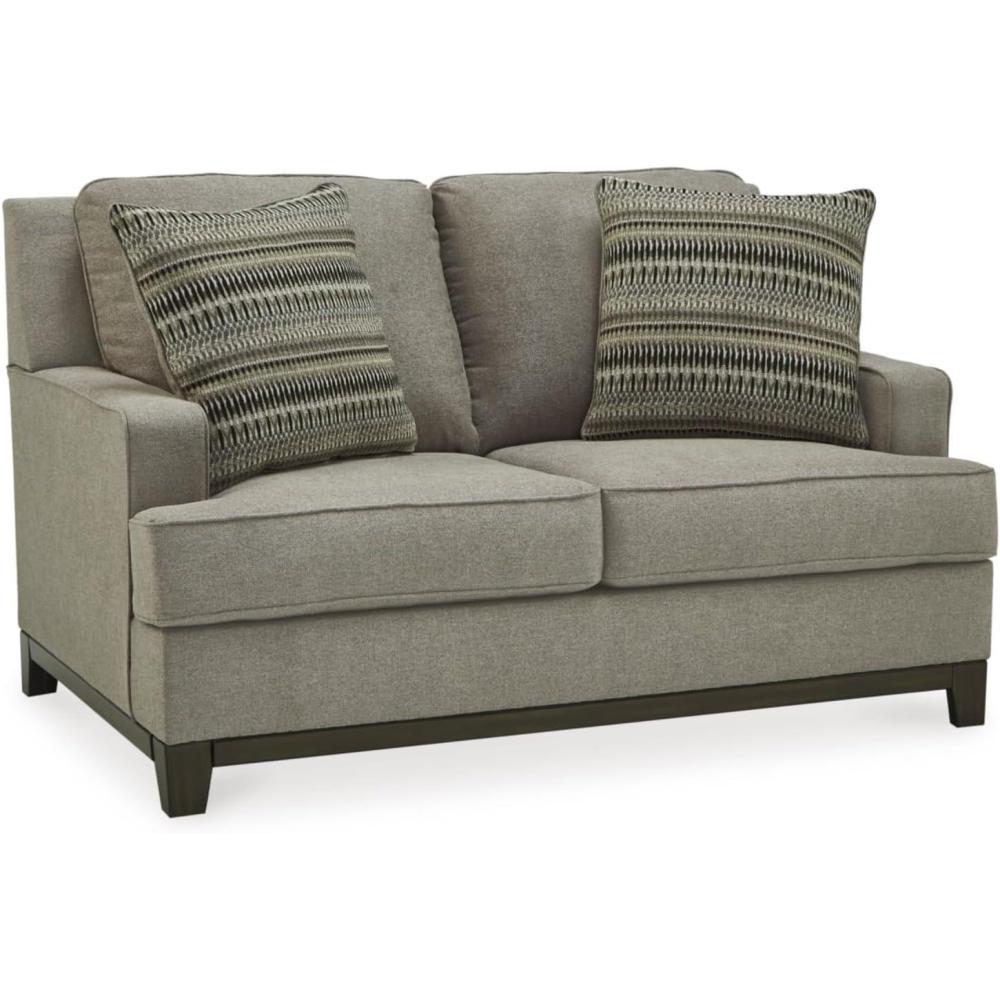 imageSignature Design by Ashley Kaywood Modern Loveseat with Accent Pillows Gray