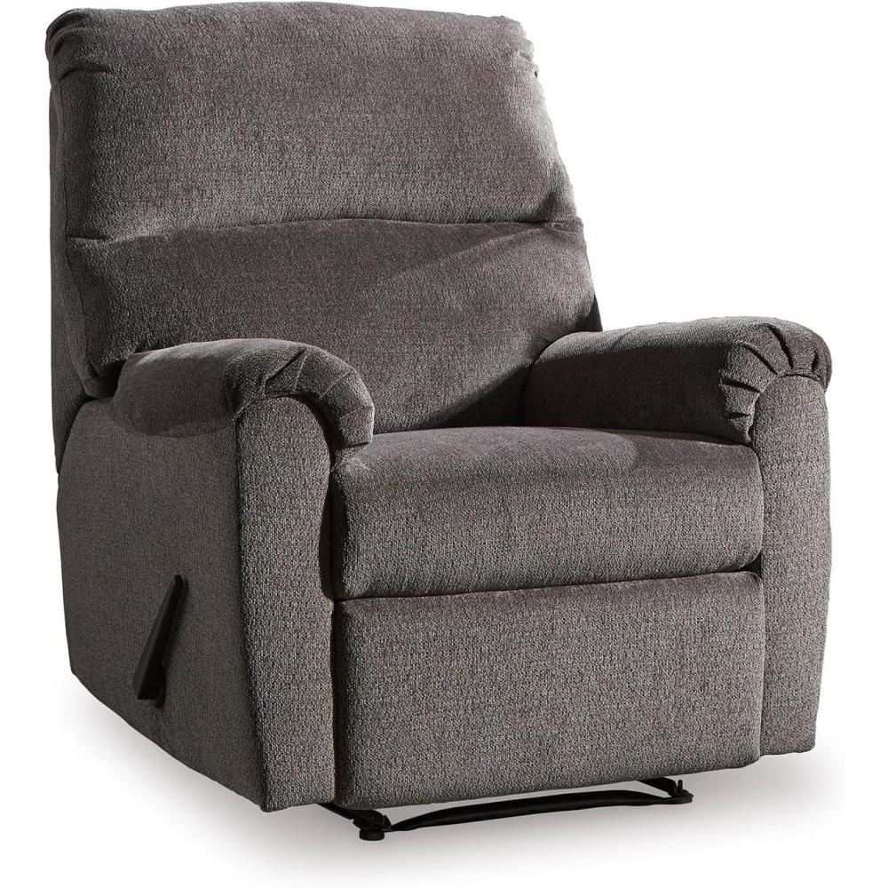 imageSignature Design by Ashley Nerviano Traditional Zero Wall Recliner Dark BrownDark Gray