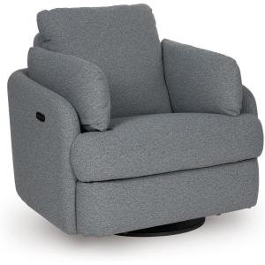 Signature Design by Ashley Alainmont Next-Gen Nuvella Contemporary Stain Resistant Swivel Power Recliner with USB Ports and Hidden Storage, Gray(Grey)
