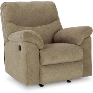 Signature Design by Ashley Alphons Transitional Polyester Tufted Rocker Recliner, Light Brown(Light Brown)