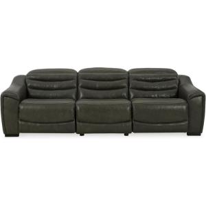 Signature Design by Ashley Center Line Casual Power Recliner with Adjustable Headrest, Dark Gray(3-Piece Power Reclining Sectional Sofa)