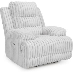 Signature Design by Ashley Higgesbee Modern Power Recliner with USB Port and Pillow-Top Armrest, Light Gray(Light Gray)