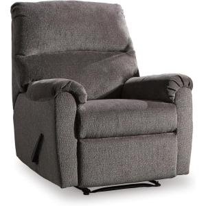 Signature Design by Ashley Nerviano Traditional Zero Wall Recliner, Dark Brown(Dark Gray)