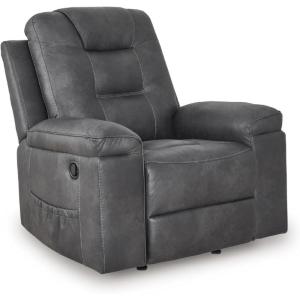 Signature Design by Ashley Tarrant Rocker Recliner with Pillow-Top Arms, Pull Tab Reclining, Chenille Upholstery, 41″ W x 40″ D x 40″ H, Gray(Granite)