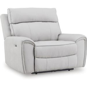 Signature Design by Ashley Tealwell Contemporary Power Recliner with Adjustable Headrest and USB Charging Port, Light Gray