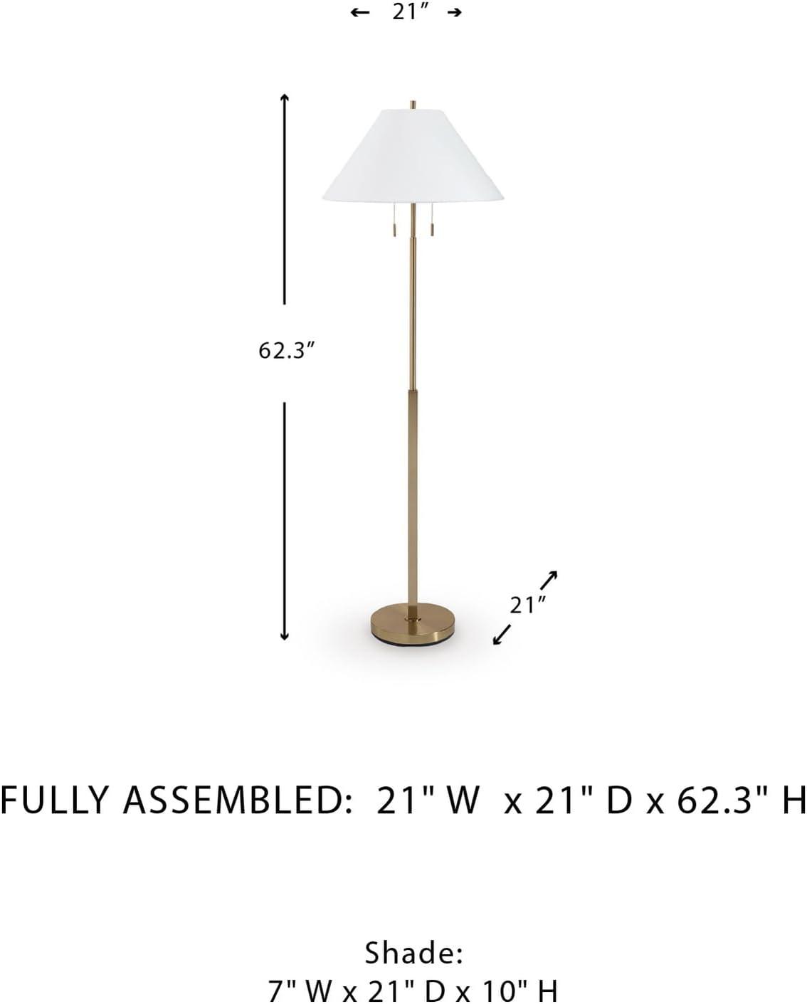 imageSignature Design by Ashley Haigwood Modern Tall Floor Lamp with Empire Shade Gold
