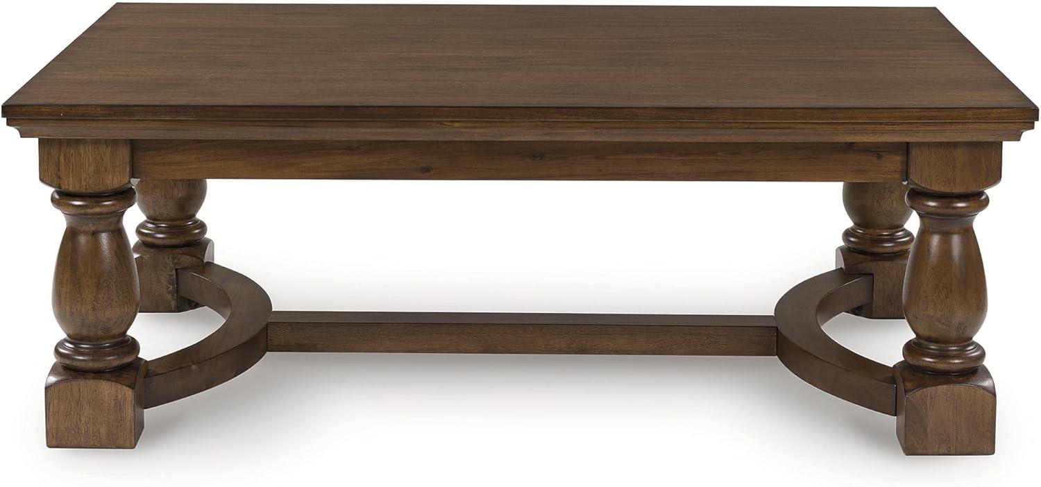 imageSignature Design by Ashley Sturlayne Transitional Coffee Table with Trestle Base Dark Brown