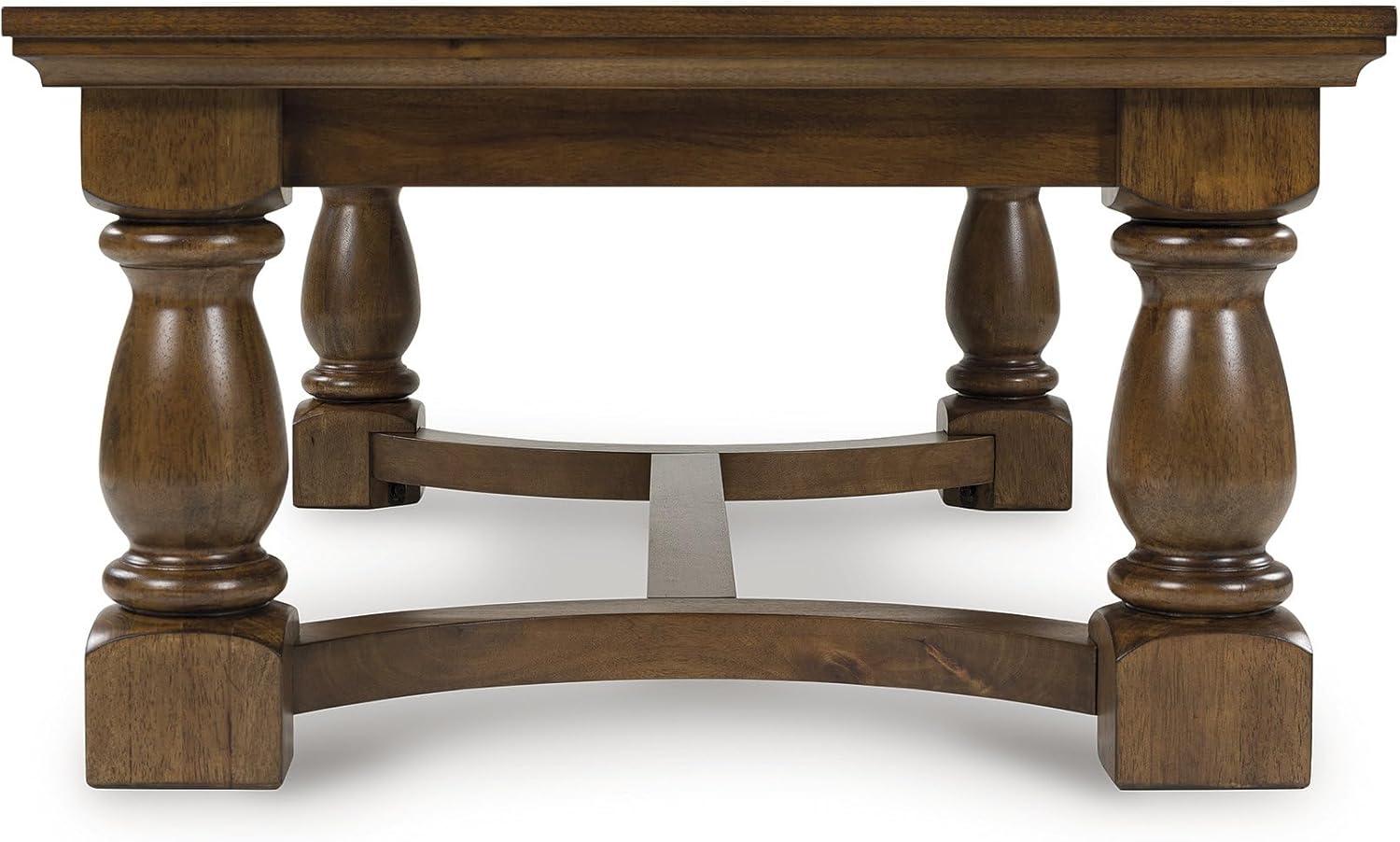 imageSignature Design by Ashley Sturlayne Transitional Coffee Table with Trestle Base Dark Brown