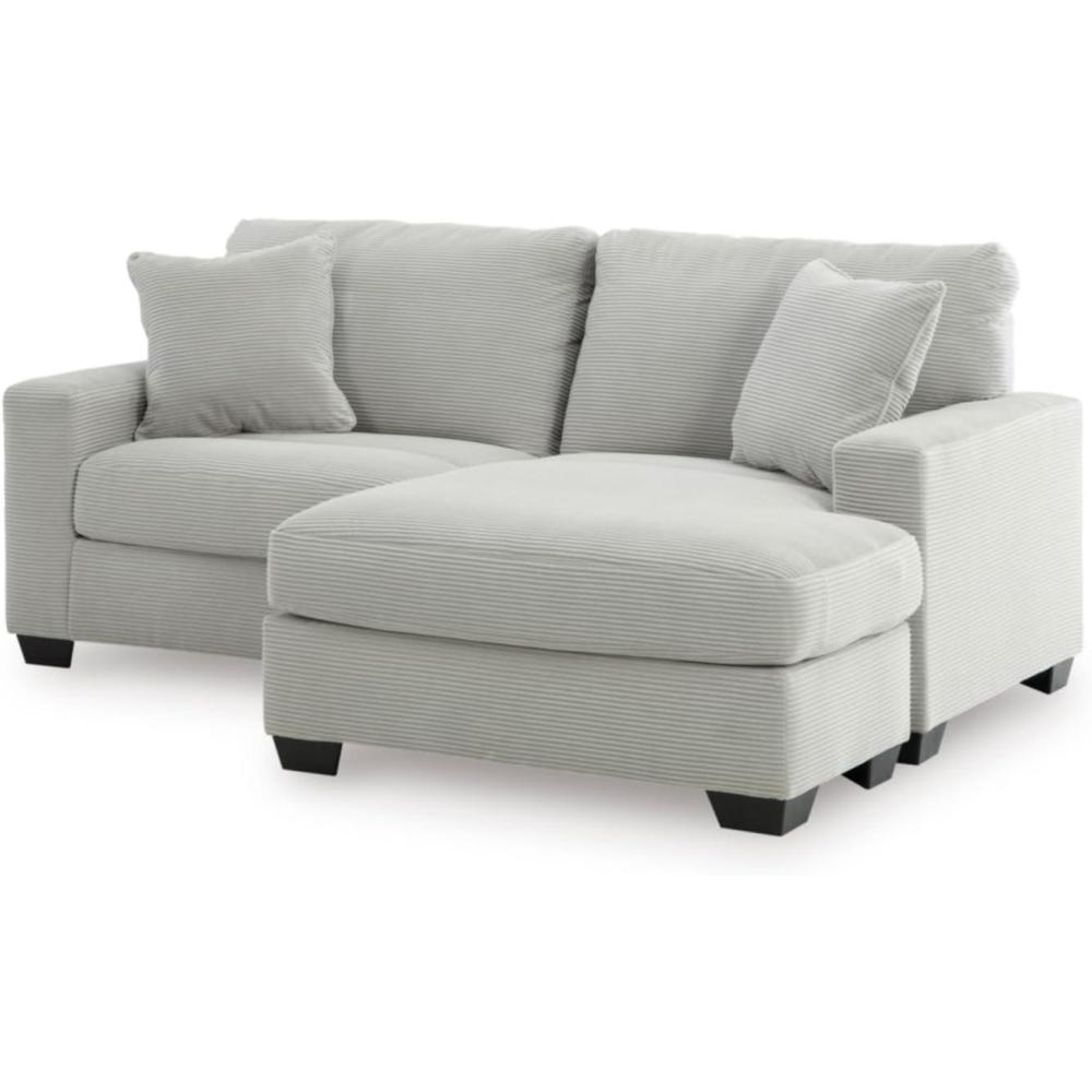 imageSignature Design by Ashley Ammon Contemporary Anti Sag Sofa Chaise with Loose Seat Cushion and 2 Accent Pillows Light GrayLight Gray