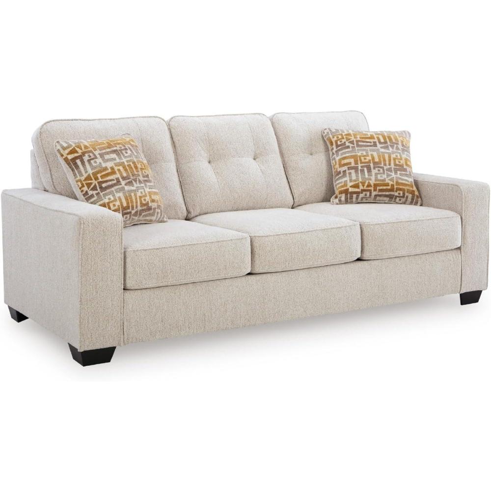 imageSignature Design by Ashley Fanciful Classic Sofa with Tufted Cushion and Removable Cushion Beige