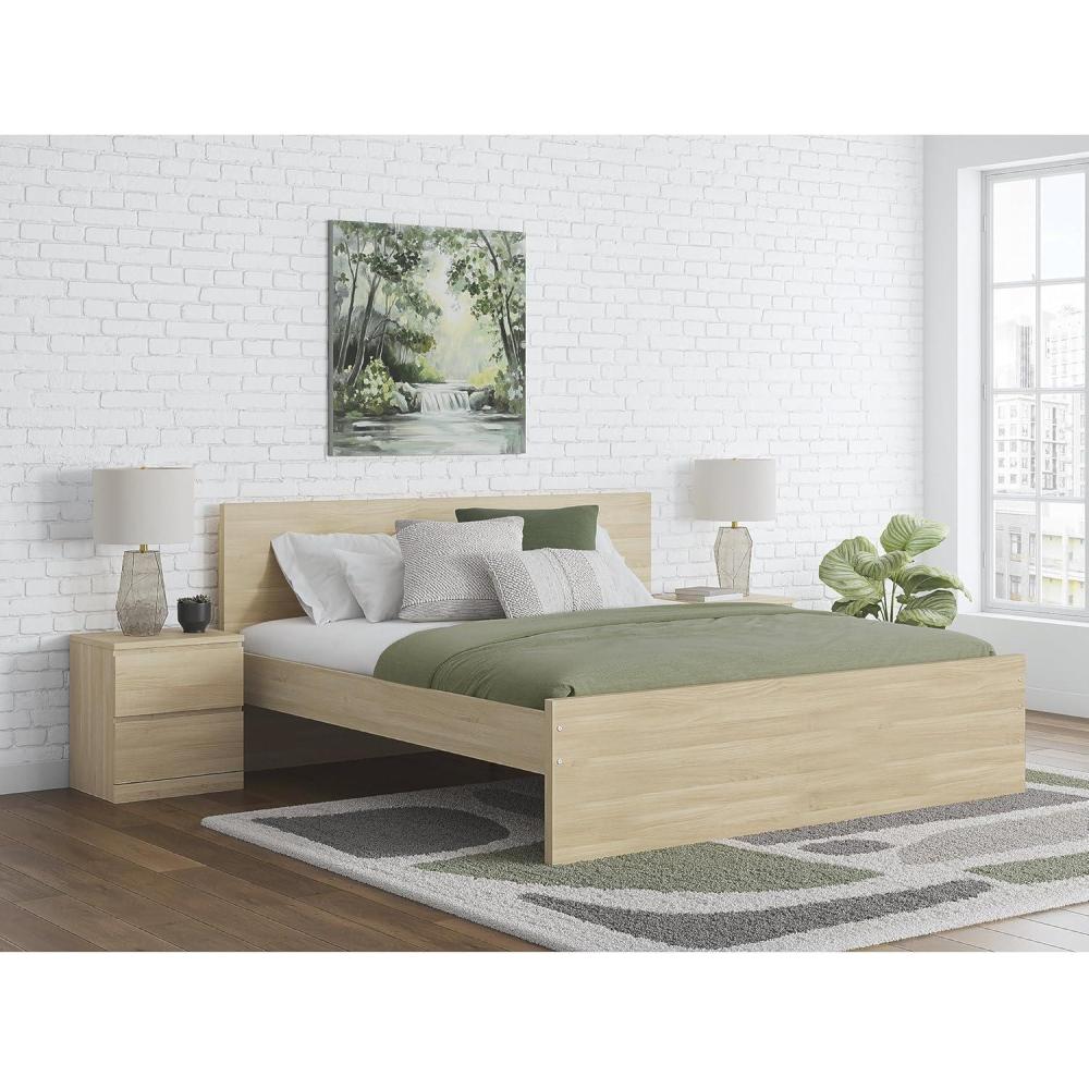 imageSignature Design by Ashley Onita Contemporary Panel Headboard with Natural Finish King Light BrownLight Brown