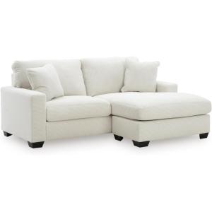 Signature Design by Ashley Ammon Contemporary Anti Sag Sofa Chaise with Loose Seat Cushion and 2 Accent Pillows, Light Gray(White)
