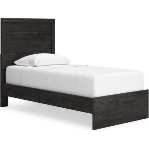 Signature Design by Ashley Ralinksi Rustic Twin Panel Bed, Foundation or Box Spring Needed, Light Gray(Charcoal)