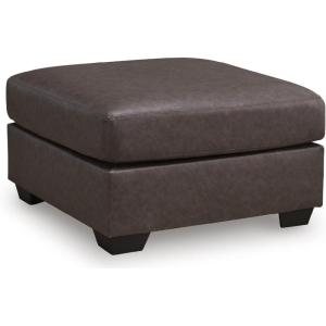 Signature Design by Ashley Walker Point Contemporary Faux Leather Oversized Accent Ottoman, Dark Brown