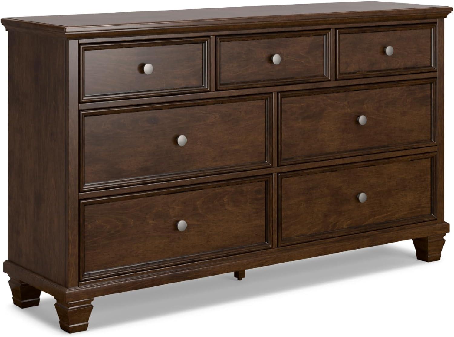imageSignature Design by Ashley Danabrin Casual 7Drawer Dresser and Mirror with Safety Stop Dark BrownDark Brown