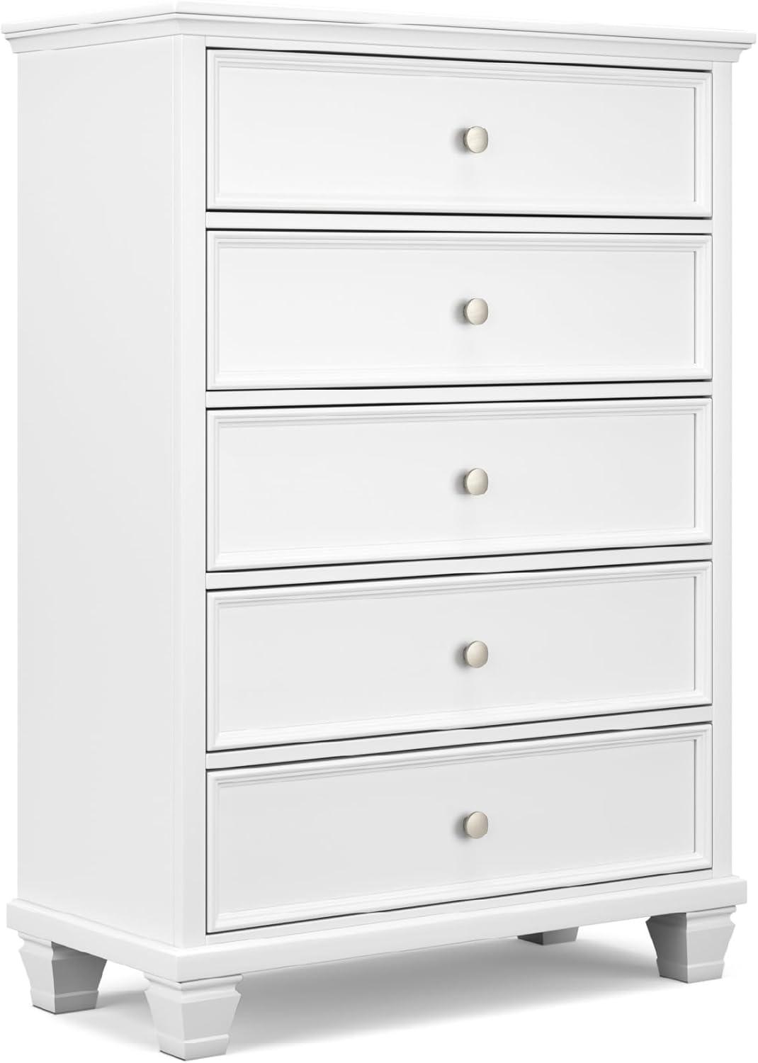 imageSignature Design by Ashley Danabrin Casual 7Drawer Dresser and Mirror with Safety Stop Dark BrownWhite