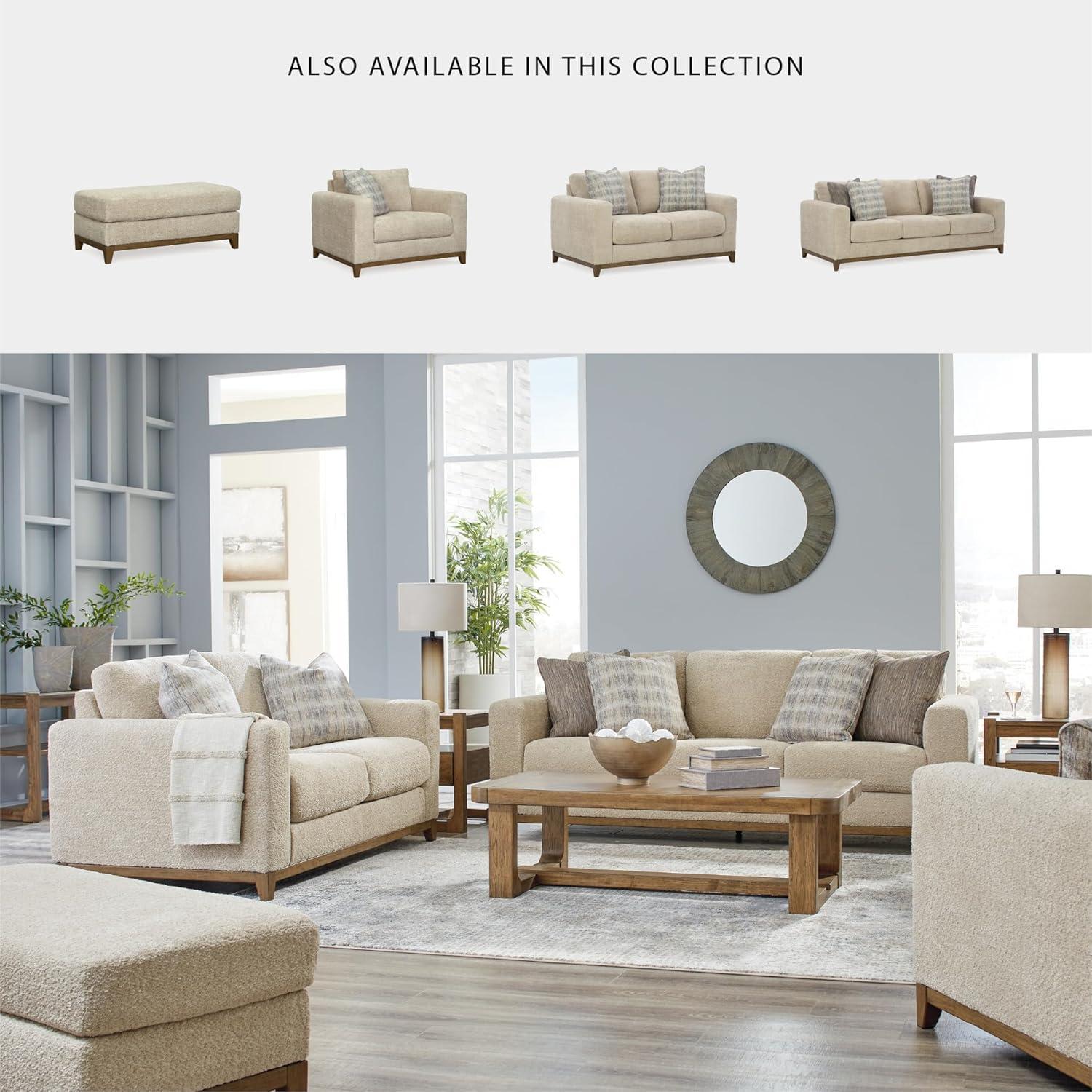 imageSignature Design by Ashley Parklynn Classic Loveseat for Living Room Beige