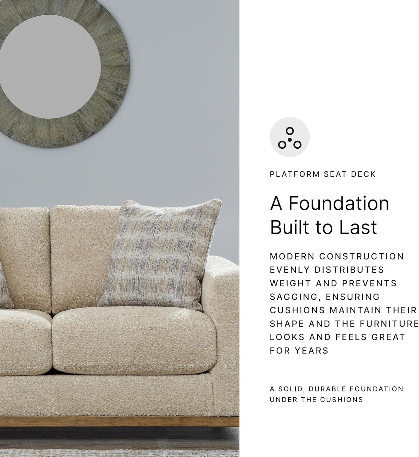 imageSignature Design by Ashley Parklynn Classic Loveseat for Living Room Beige