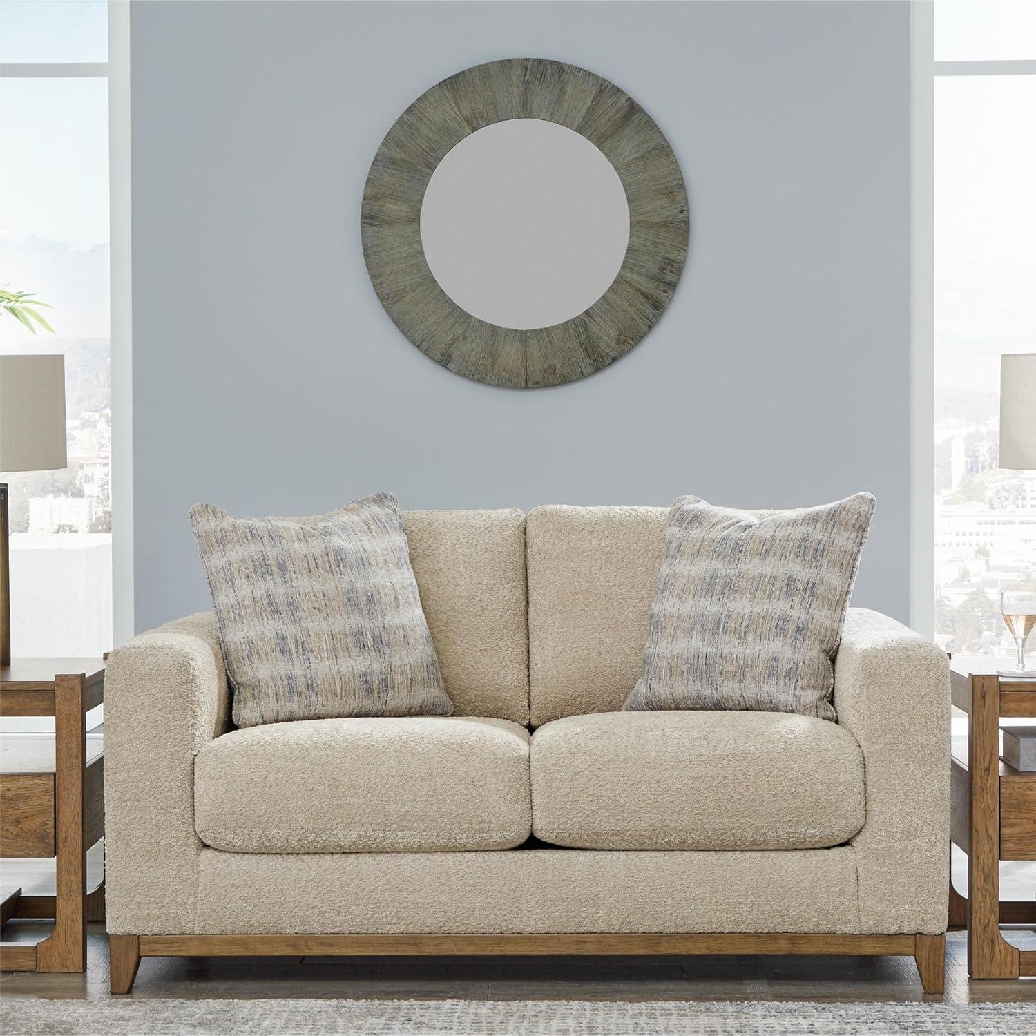 imageSignature Design by Ashley Parklynn Classic Loveseat for Living Room Beige
