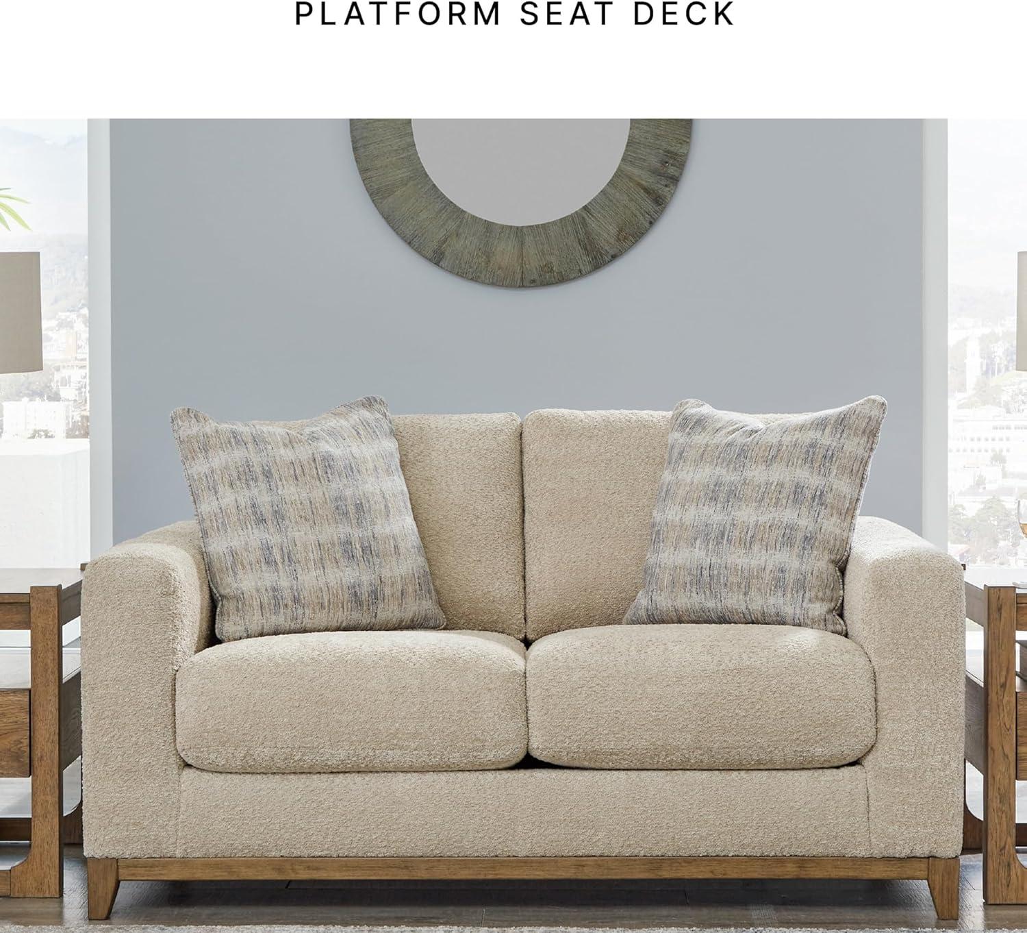 imageSignature Design by Ashley Parklynn Classic Loveseat for Living Room Beige