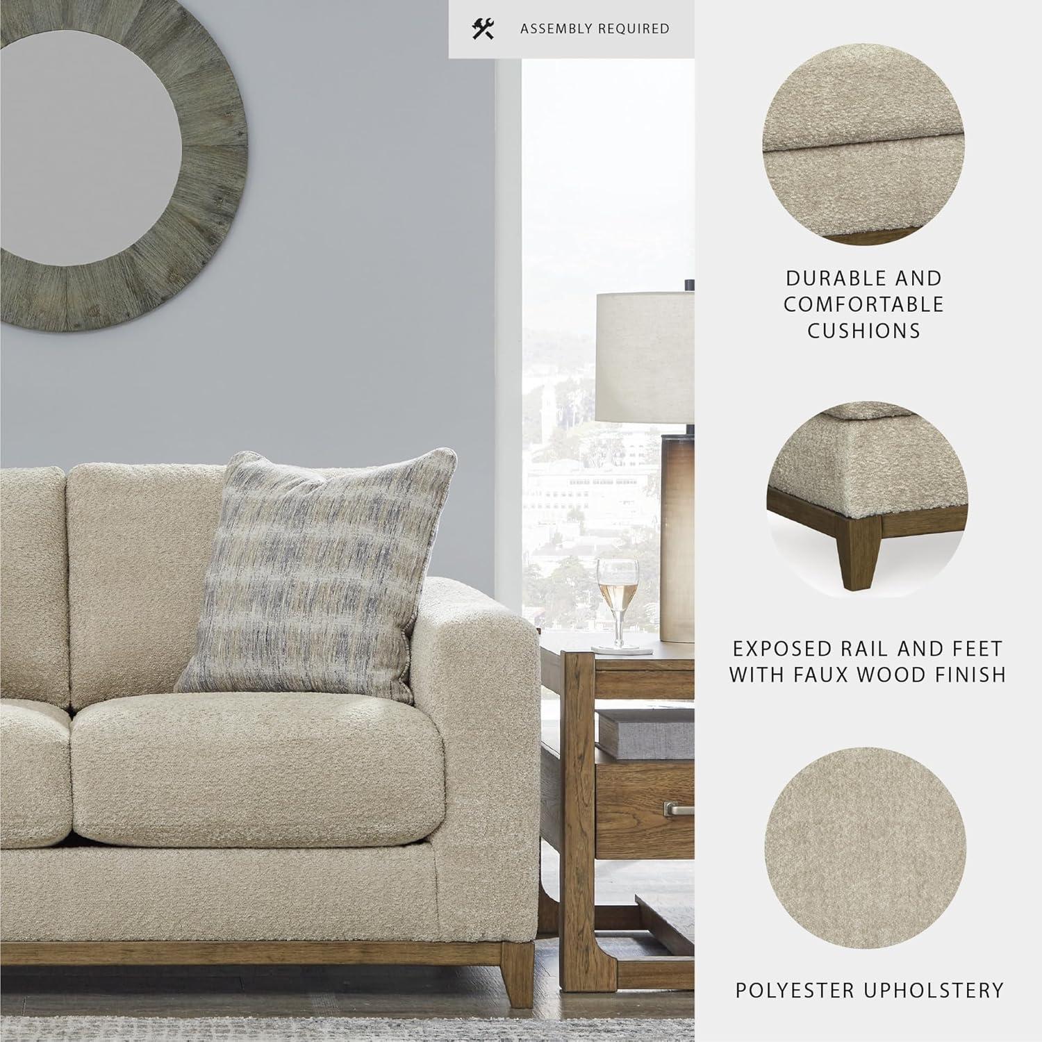 imageSignature Design by Ashley Parklynn Classic Loveseat for Living Room Beige